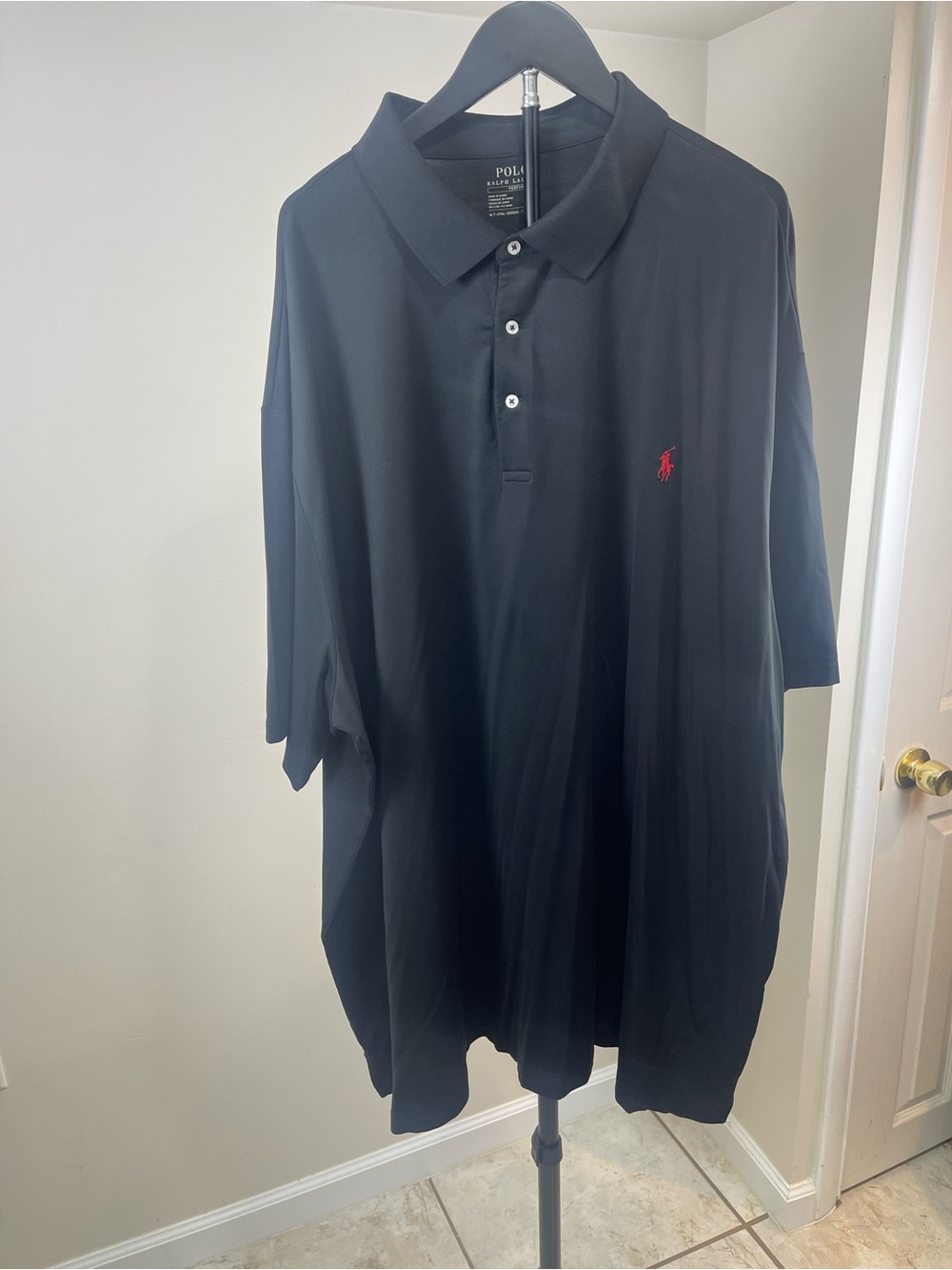Ralph Lauren Black Polo with Red Pony Embroidery